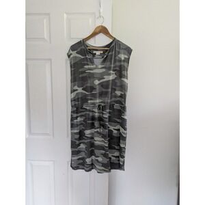 C&C California Camo Mini Knit Dress‎ Short Sleeve Sz L Butter Soft Casual EUC
